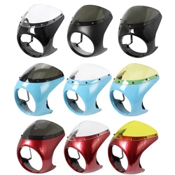Retro Motorcycle Windshield Fairing 7inch Headlight Cover Protector Motorbike Accessories For Honda Cafe Racer Sportster Touring