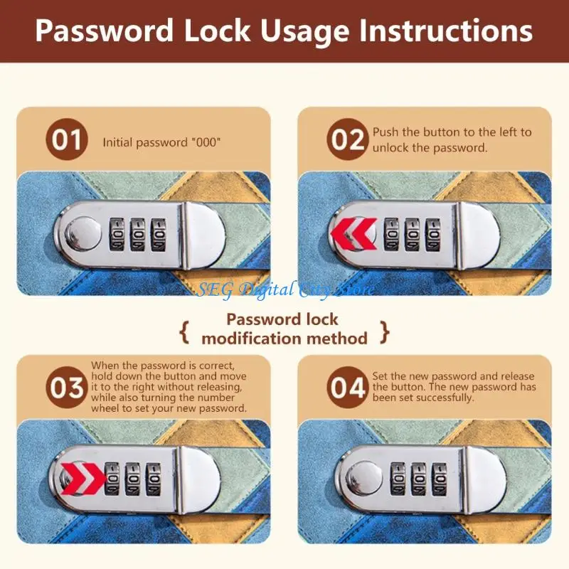 U75B A 5 Password Lock Notebook Great For Safe Writing With Thick Cover And 200 Pages