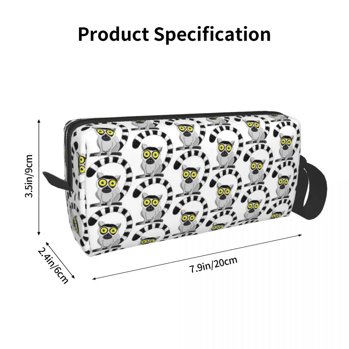 LEMUR RING TAILED Makeup Bag Cosmetic Organizer Storage Dopp Kit Toiletry Cosmetic Bag for Women Beauty Travel Pencil Case