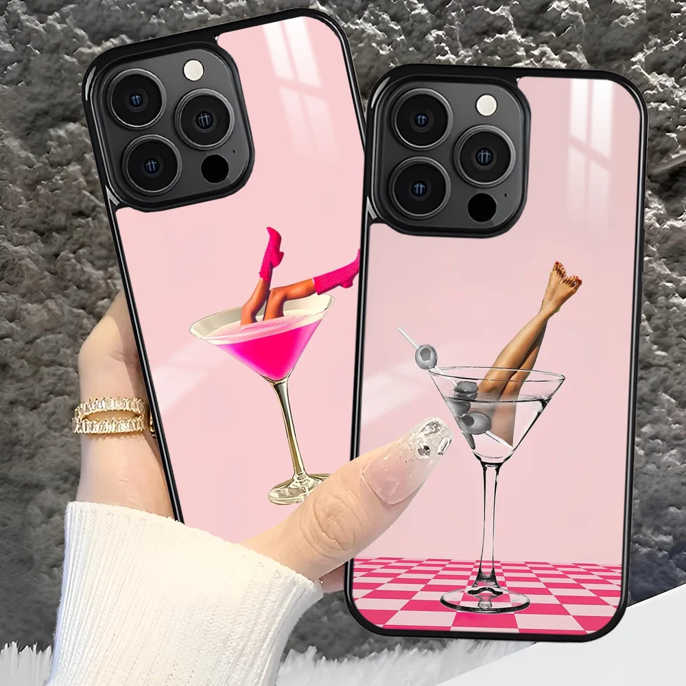 

Martini on red heels Phone Case For iPhone 16 15 14 13 12 11 Pro Xs Max Mini Plus Antislip Shockproof Hard Funda