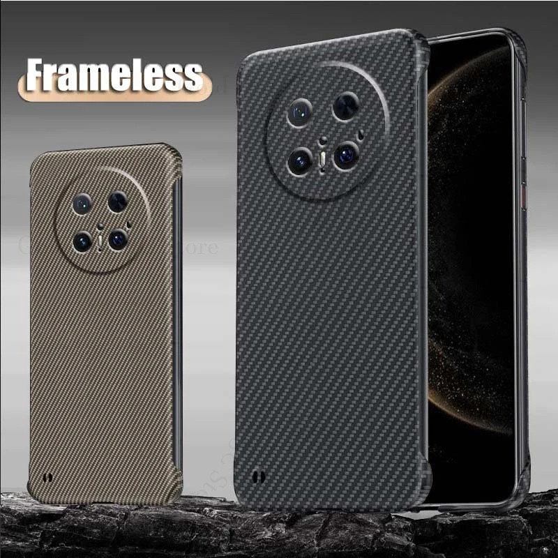 

Carbon Fiber Framelss Cover For Huawei Mate 70 Pro Plus Ultra Slim Borderless Case Shell For Mate 60 Pro Plus 40 50 70Pro Fundas