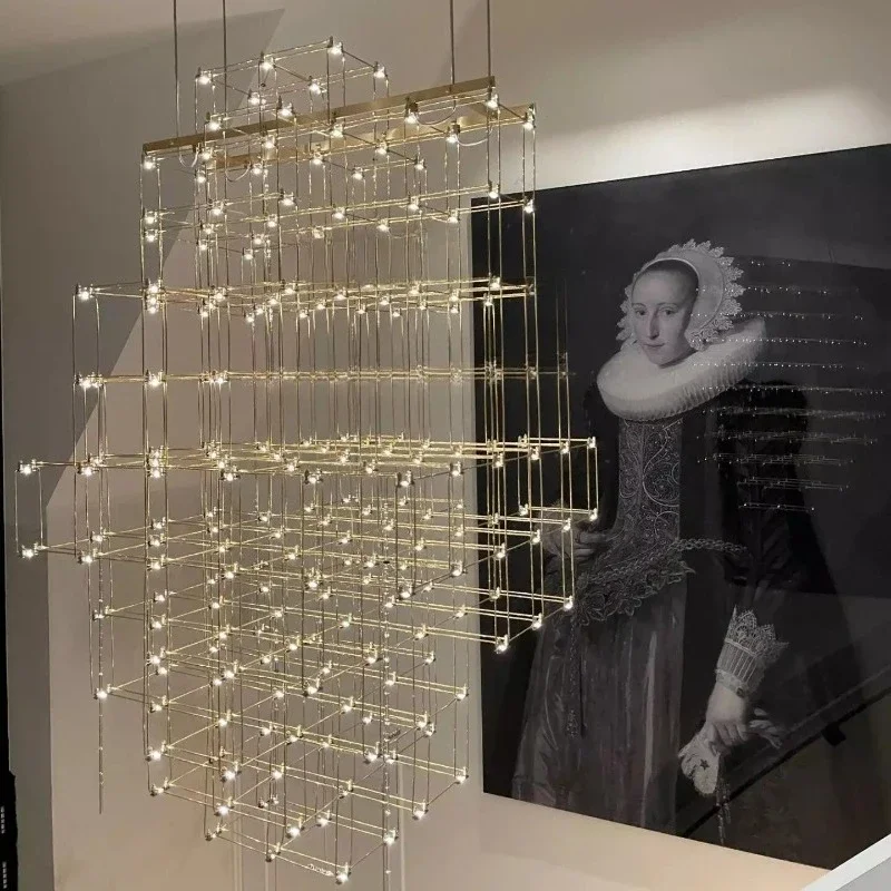 

.New Stair Chandelier Gypsy Duplex Villa Living Room Loft Duplex Empty And High Staircase Long Chandelier.