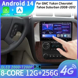 Android For GMC Yukon Chevrolet Tahoe Suburban 2008-2012 Car Radio 4G GPS Multimedia Navigation Wireless BT Carplay Touch Screen