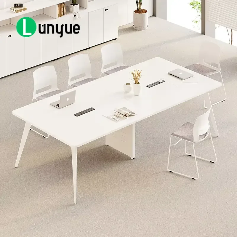 Bamboo Commercial Conference Table Rectangular Modern Staff Meeting Training Bench Large Administrative Desk for Office