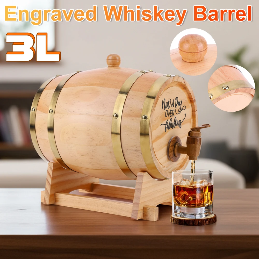 

Engraved Aging Barrel Whiskey, Beer, Wine, Bourbon, Tequila with Stand and Spigot Wooden Whiskey Barrel Whiskey Barrel Dispenser