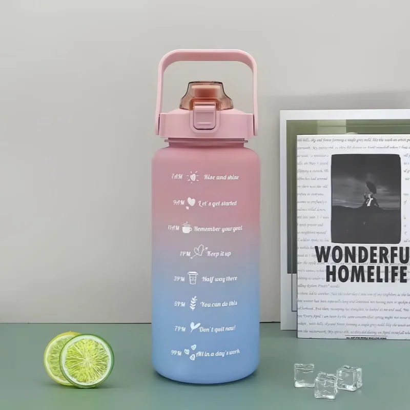 300 مللي/750 مللي/2 لتر 3 في 1 زجاجة ماء تحفيزية الرياضة زجاجة ماء مانعة للتسرب زجاجات الشرب في الهواء الطلق السفر الصالة الرياضية اللياقة البدنية أباريق