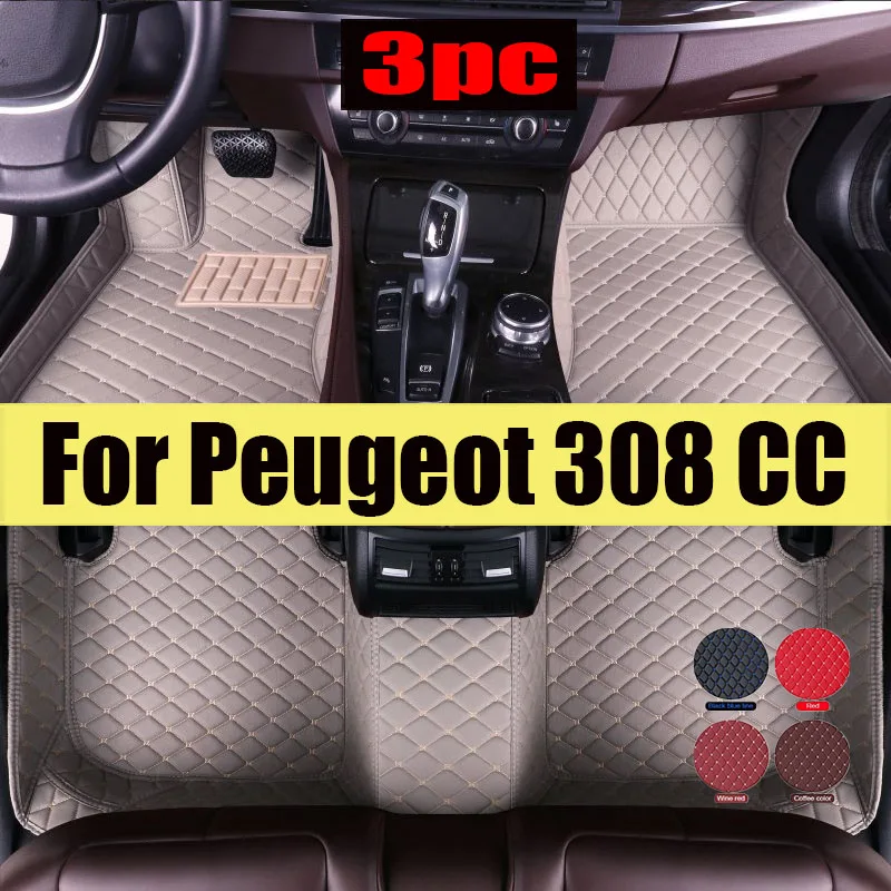 

Car Mats Floor For Peugeot 308 CC T7 2008~2013 Waterproof Protection Carpets Leather Mat Cubre Pisos Para Autos Car trunk mat