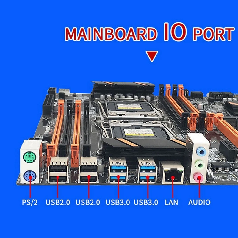 Imagem -02 - Computer Motherboard 2xe5 2630 v3 Cpu Cabo Sata Defletor Graxa Térmica Lga 2011 Suporte de Slot 8xddr4 X99