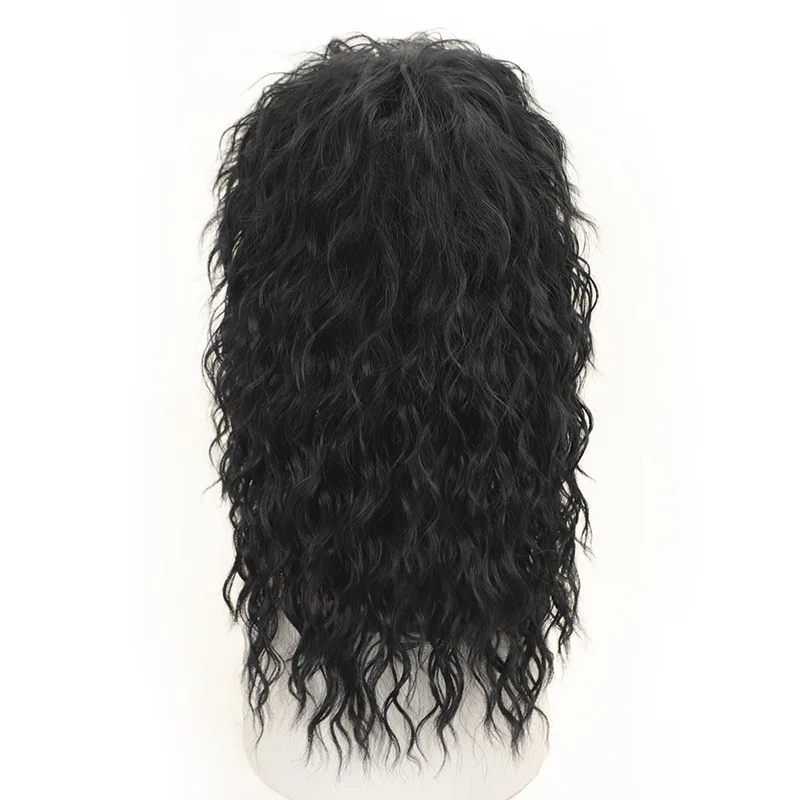 OUCEY Synthetic Wigs for Men Cosplay Wigs Male Brown Black Wig Fluffy Nightclub Curly Wigs on Sale Clearance