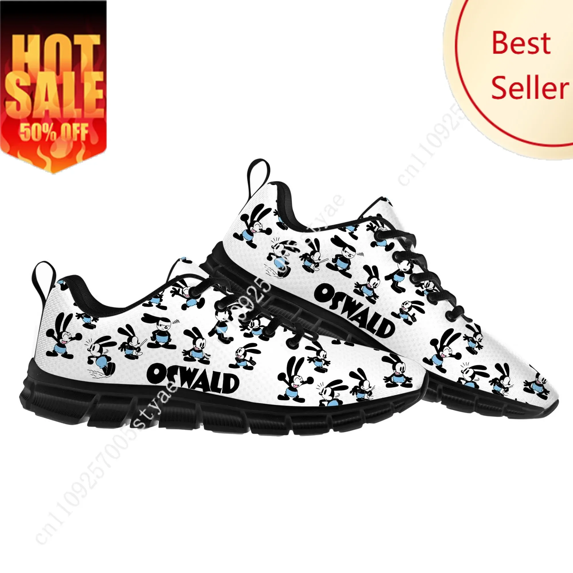 

Oswald the Lucky Rabbit Sports Shoes Disney Cartoon Decorate Sneakers Design Your Logo Text Party Holiday Gifts Custom Shoe
