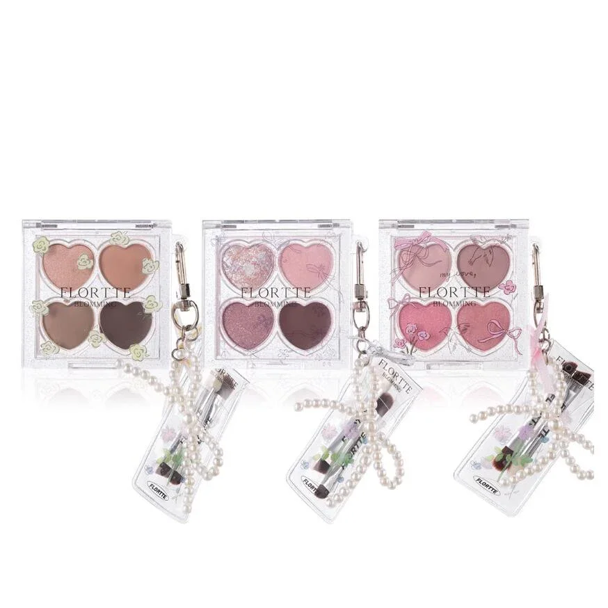 لوحة ظلال عيون متعددة الاستخدام من FLYPTE، دودة القز للنوم، مكياج كوري، سلسلة النرجس، أربعة ألوان