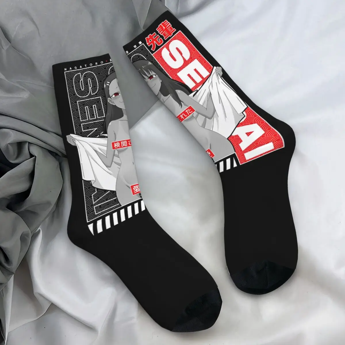 Носки Nagatoro Hayase Ijiranaide Nagatoro-san, весенние чулки, повседневные дышащие носки для взрослых и мужчин, дизайнерские противоскользящие носки для велоспорта