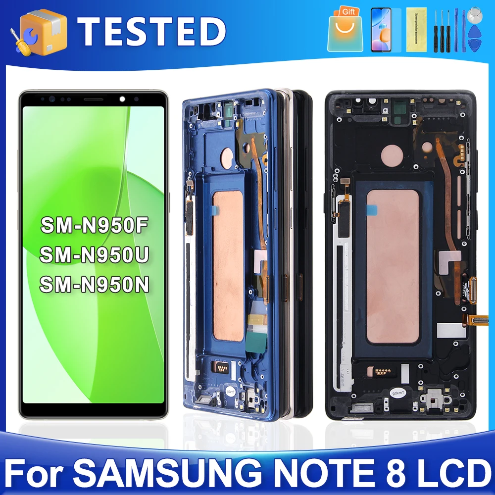 Note 8 For Samsung Tested For Note8 N950F N950U N950W N950FD LCD Display Touch Screen Digitizer Assembly Replacement