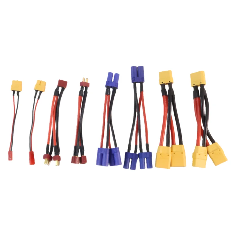 

1pcs XT60 XT90H T EC5 JST Plug Parallel Battery Connector Cable Extension Y Splitter Plug Adapter With AWG Wire for RC FPV