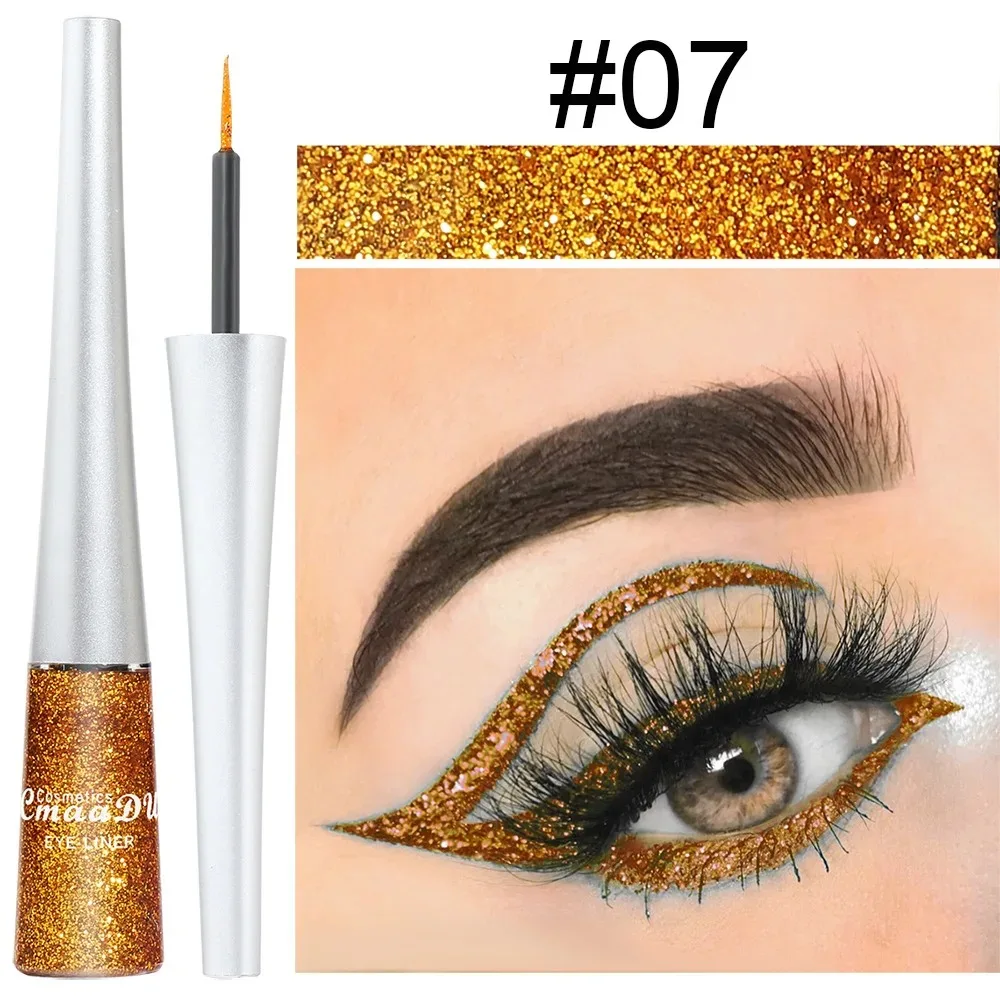 Parelmoer Glitter Eyeliner Vloeibare Potlood Diamant 16 Kleuren Oogschaduw Duurzame Waterdichte Glitter Vloeibare Eyeliner Pen