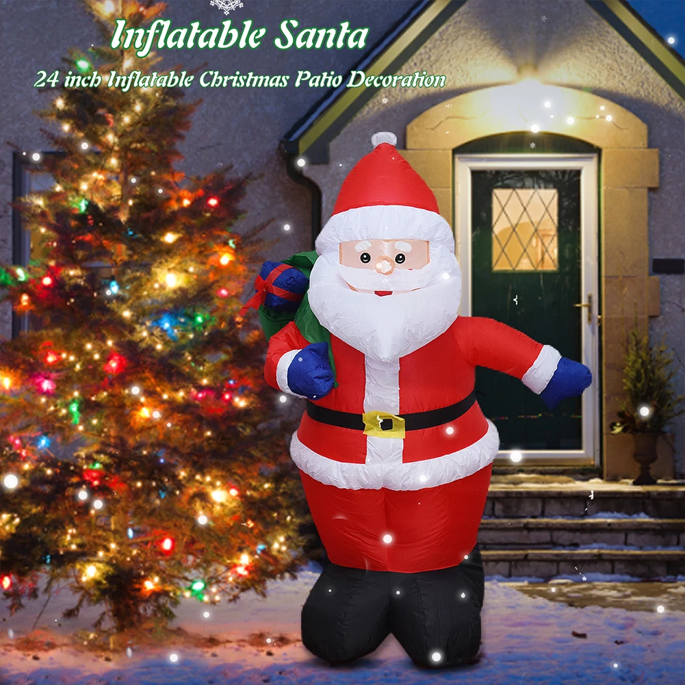 Inflatables Beach Snowman com LED, Decoração de Natal, Xmas Party, interior, exterior, pátio adereços, ornamento de brinquedo, 2024