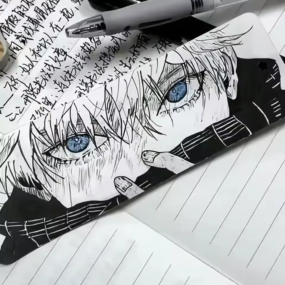 Cartoon Figures Satoru Gojo Glowing Eyes Keychain Pendant Anime Jujutsu Kaisen Acrylic Toy Backpack Accessories Fans Gift