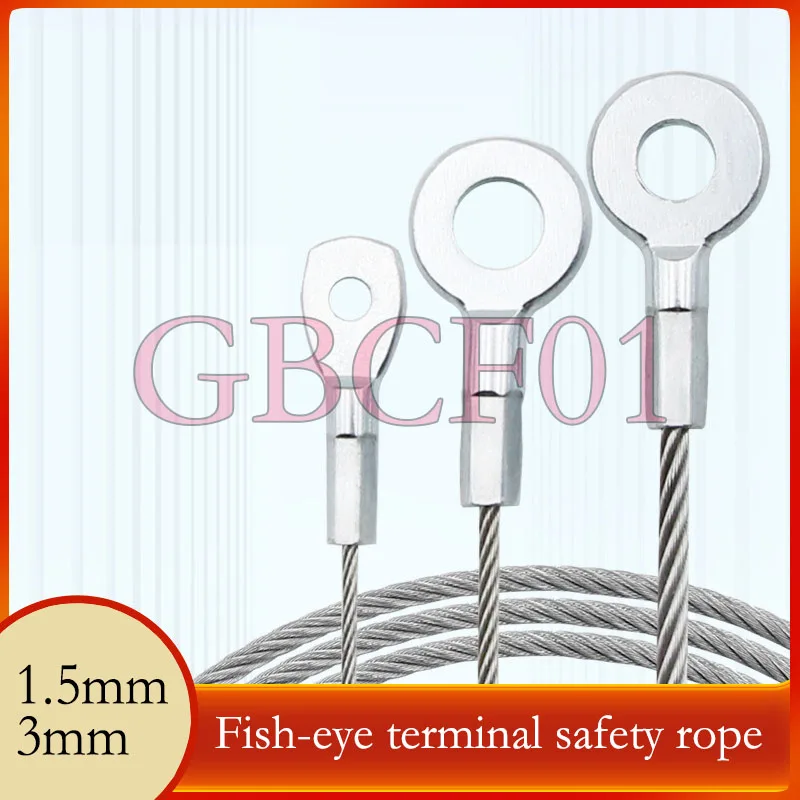 304 Stainless Steel Safety Wire Rope Cable Lanyard Anti‑Drop Limit Rope Eye End Fitting for Lamp Wire rope Assembly M4 M8