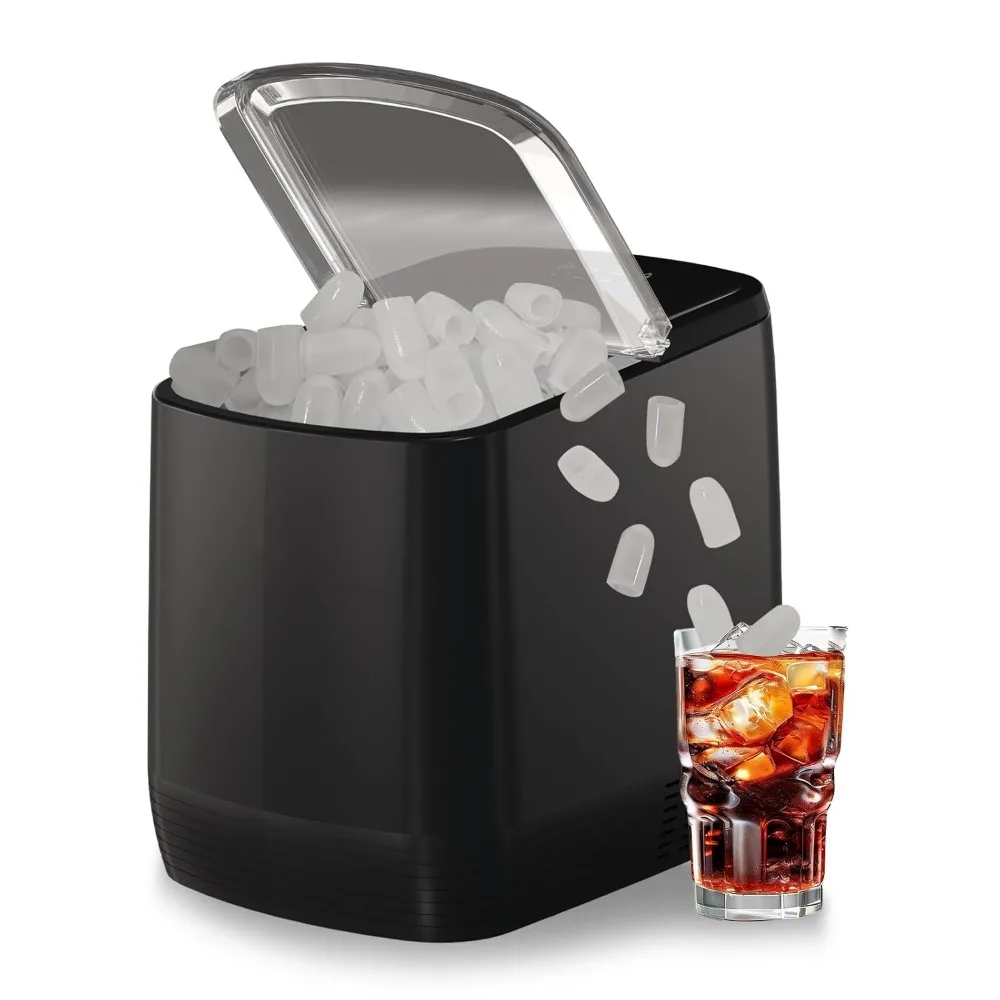 Ice Maker with 3.5 Minutes Fast & Auto-Cleaning Function, Basket and Scoop, Portable Ice Machine