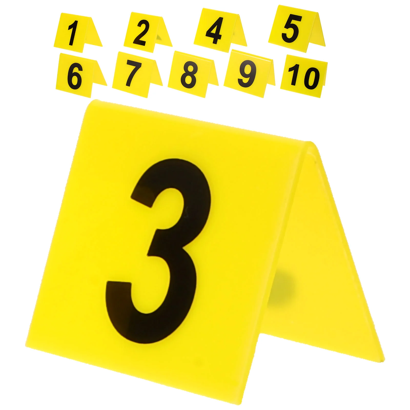 10 Pcs Signage Table Number Stands Signs Numbered Evidence Markers Restaurant Labels Crime Scene Acrylic Card Banquet