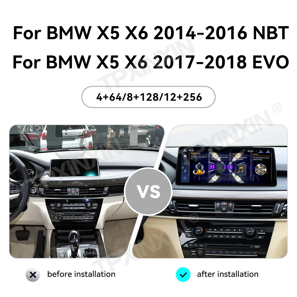 Car Accessories Radio For BMW X5 X6 NBT EVO 2014-2018 Android Auto GPS Navigation Multimedia Stereo Receiver Head Unit Offline