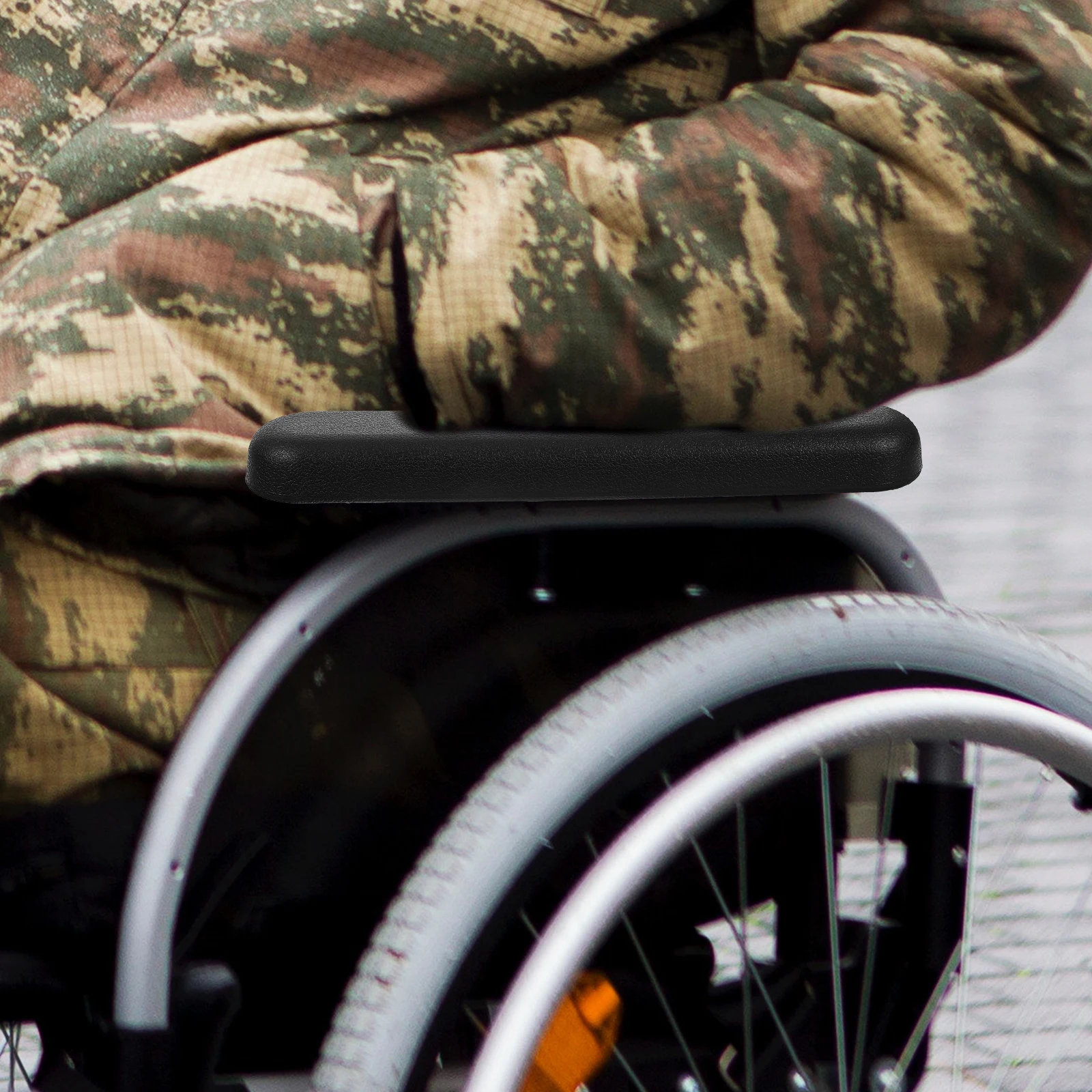 

Anti Slip Wheelchair Armrest Pads Replacement Parts 14cm Hole Distance Abs Plastic Short Handrails Universal Design Easy