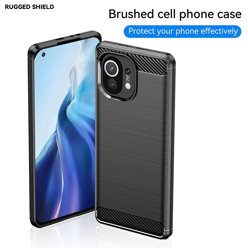 Carbon Fiber Case For Xiaomi Mi 11 Lite 5G NE 12X 11i 11T 10T 9T 12T Poco X3 NFC X5 X4 GT M4 M3 Pro F4 F3 F1 Silicone Case Cover