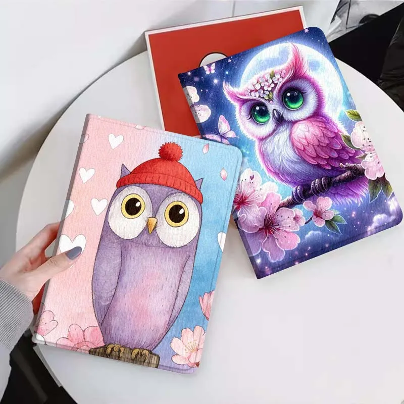 

Cartoon Art Owl Color Gift For Xiaomi Mi Pad Mini 4 5 6 7 SE Pro Plus Redmi Pad 2 SE 2025 8.8 11 Foldable Tablet Case