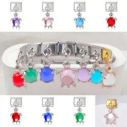 Fashion New Lovely Turtle Pendant Charm Italian Link Fit 9mm Stainless Steel Bracelet Making DIY Jewelry