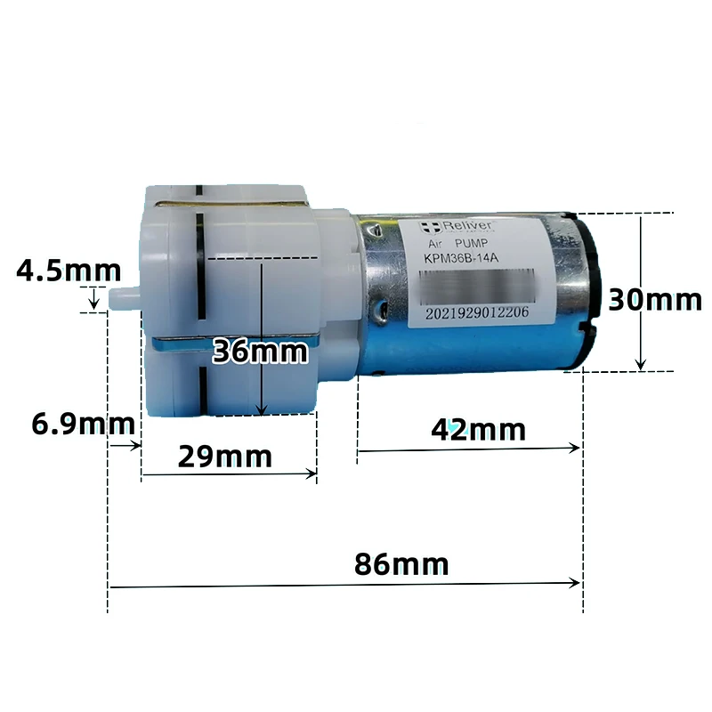 KOGE-Mini Bomba De Diafragma Bomba De Ar, Bomba De Oxigênio, Grande Fluxo, KPM36B-14A, DC 6V-16V, 12V, Monitor Médico DIY, Cadeira De Massagem,