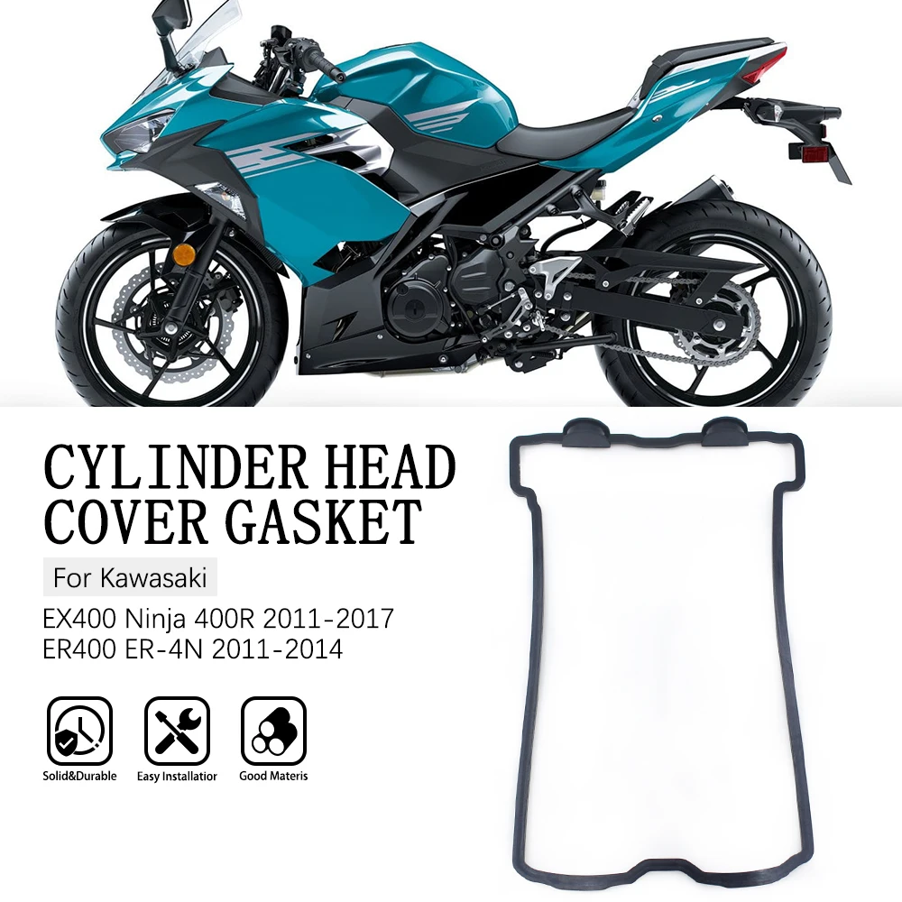 

For Kawasaki ER400 ER4N 2011-2014 EX400 Ninja 400R 2011-2017 11061-0170 2015 2016 Black Rubber Cylinder Head Cover Gasket