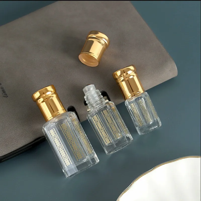 

10/30/50pcs 3/6/12ml Perfum Bottles Essence Oil Dropper Bottle Massage Oil Essence Bottle Gilding Glass Lipgloss Roll-on Bottles