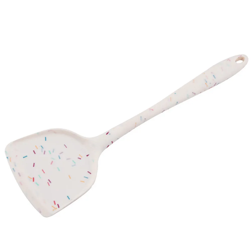 Non-Slip Silicone Pan Spatula Heat Resistant Long Handle Kitchen Cooking Shovel Wok Spatula Non-Stick Cooking Utensil for Daily