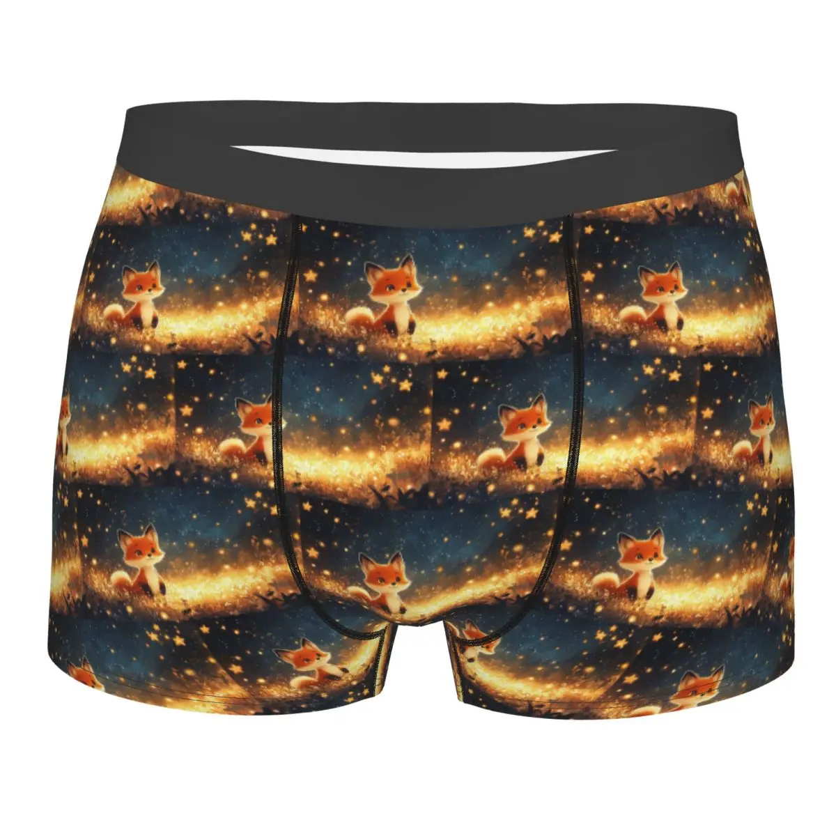 Boxer Underpants Shorts Fox In The Forest And Dots Of Starlight Panties Male Soft Underwear for Homme Man Boyfriend Gifts