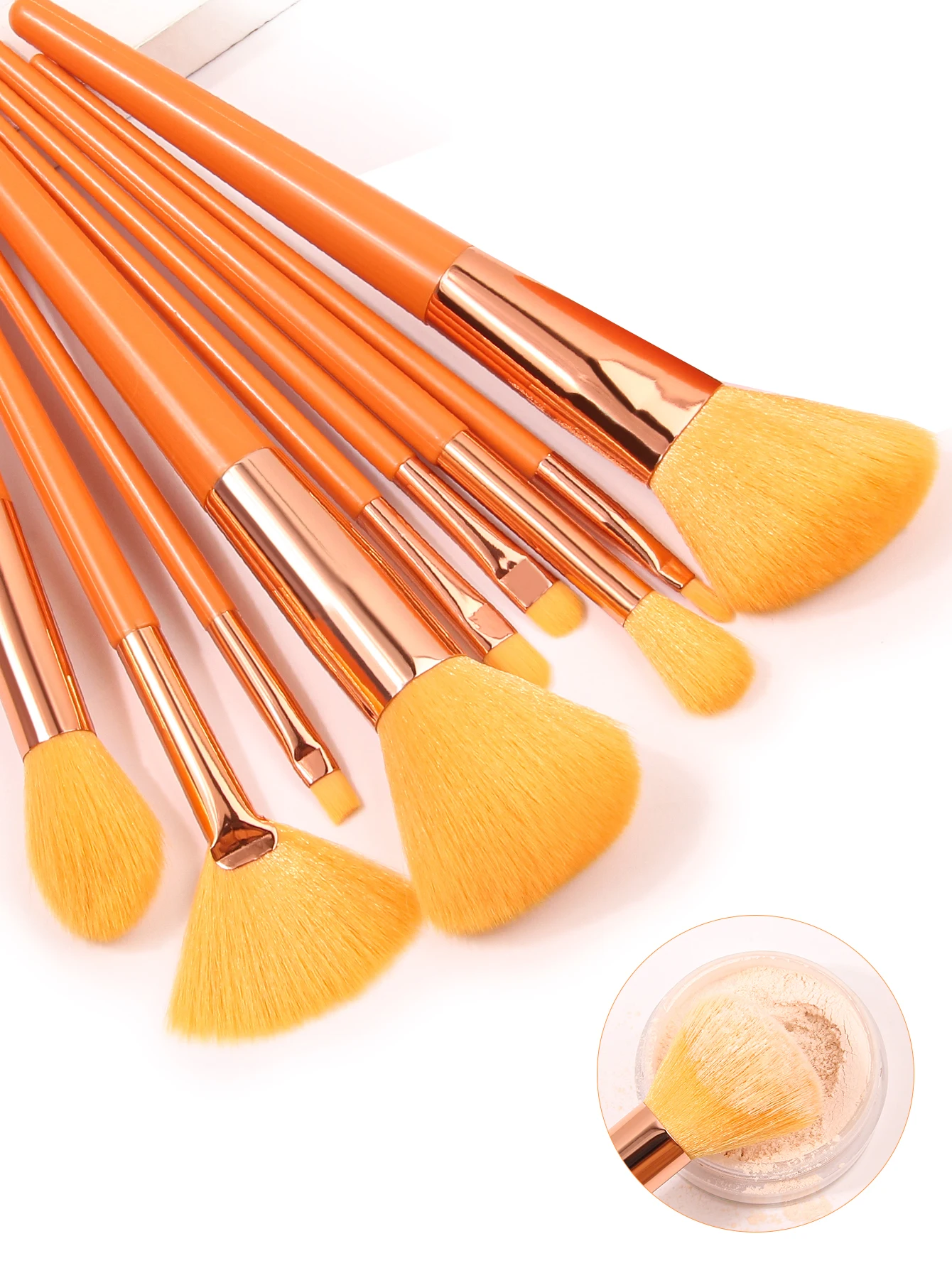 Set di pennelli per trucco arancione di alta qualità set di pennelli plus secchio portaoggetti coperchio antipolvere impermeabile kit per trucco multiuso portatile