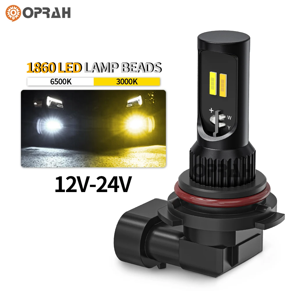 

Canbus 3600Lm LED H7 H11 9005 HB3 9006 HB4 Fog Light Dual Color White Amber LED Bulb Car Driving Lamp for Toyota Skoda Ford Lada