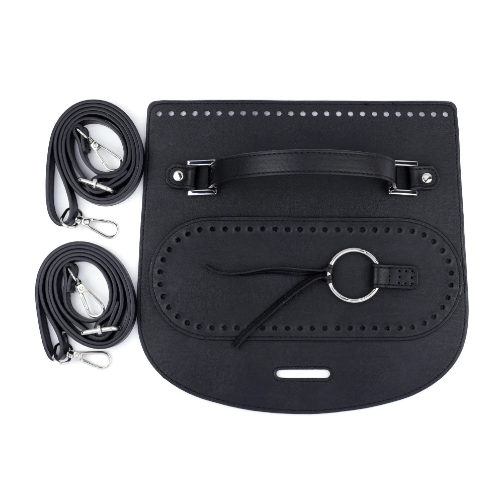 3Pcs/Set PU Leather Shoulder Strap Bag Bottom Bag Cover Replacement For DIY Knitting Crochet Handbag Women Bag Part Accessories