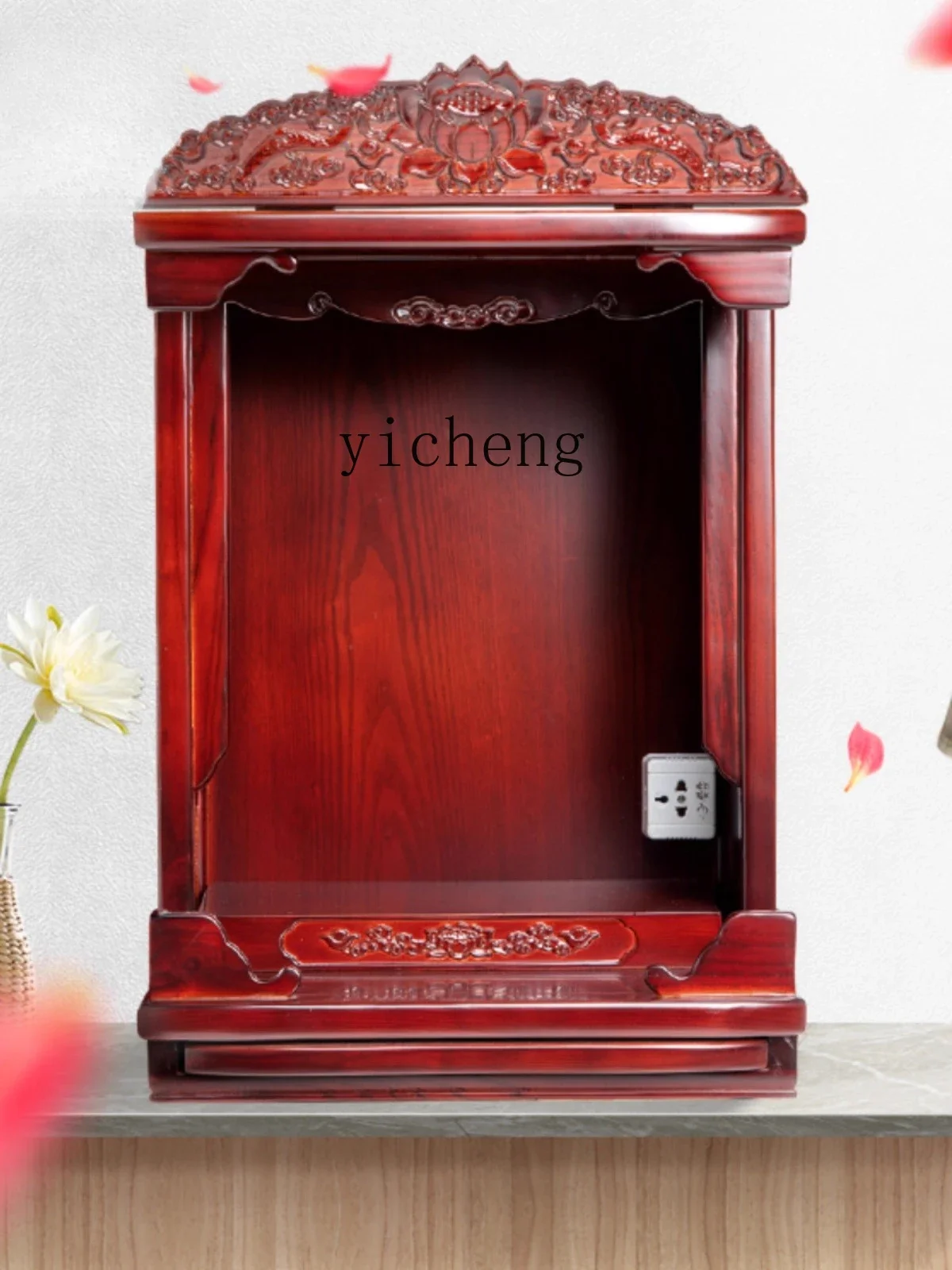 b7- Solid Wood Household Altar Shrine Ornament New Chinese Style Buddha Altar Buddha Cabinet Worship Table
