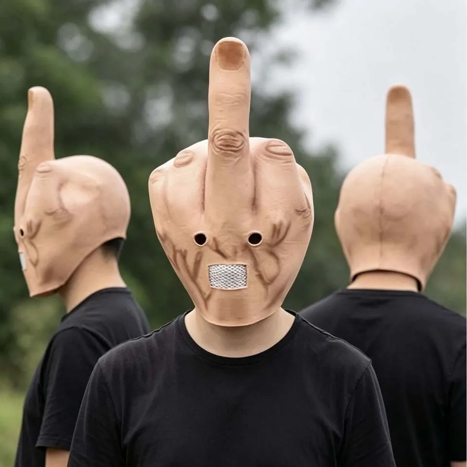 Flip The Bird Latex Mask Secret Room Haunted House Prank Full Head Covering Festival Party Masquerade Wear Cosplay Mask