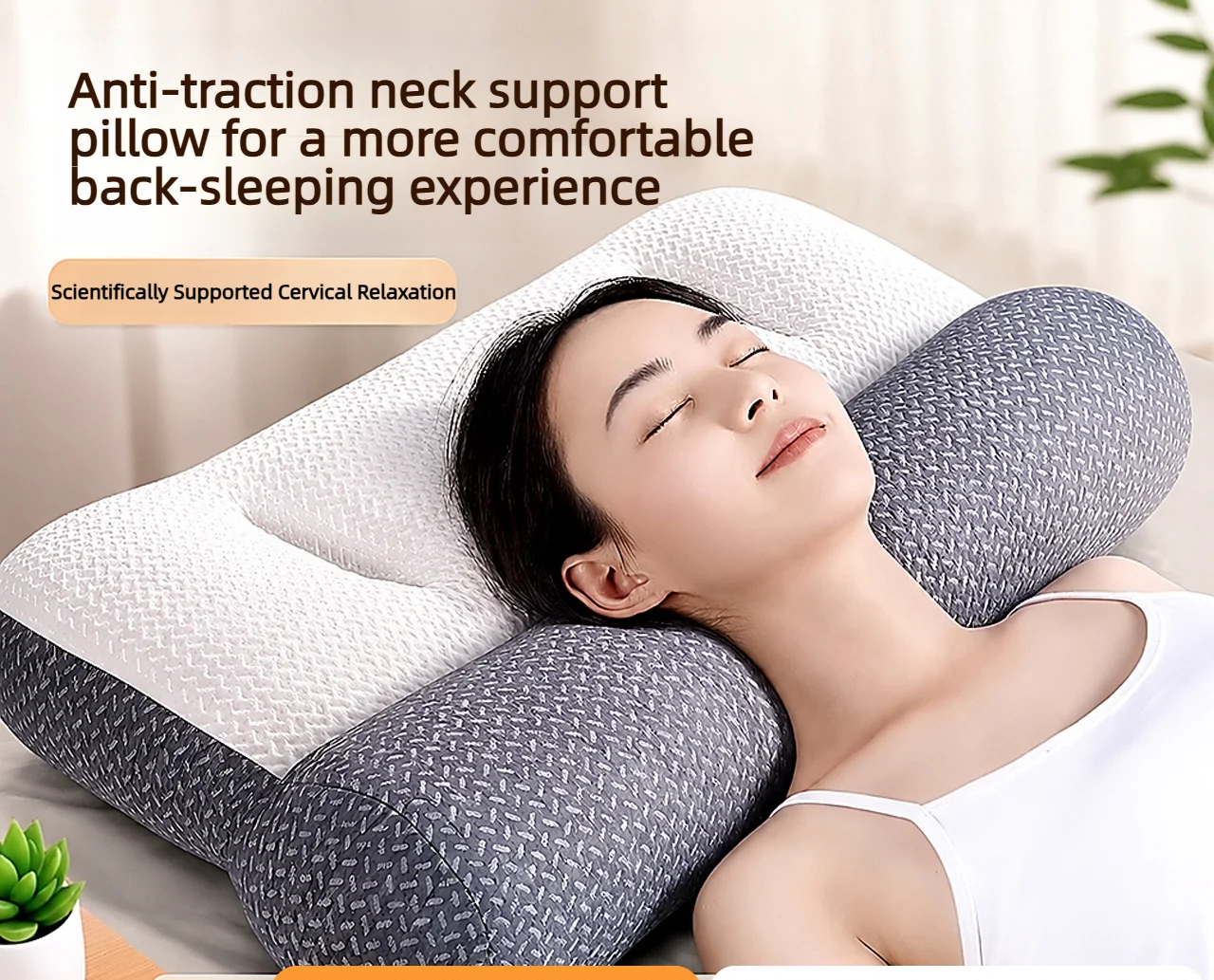 Neck Support Pillow Ergonomic Partition Pillow Soft Breathable Bed Pillow For Back And Side Sleepers