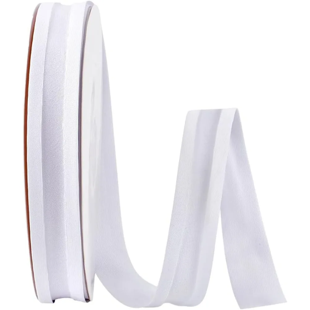27 Yards doppelt gefaltetes Schrägband zum Nähen, 3/4 Zoll Schrägbindung, weißes Schrägband aus Polycotton, kontinuierliches Schrägband zum Selbermachen