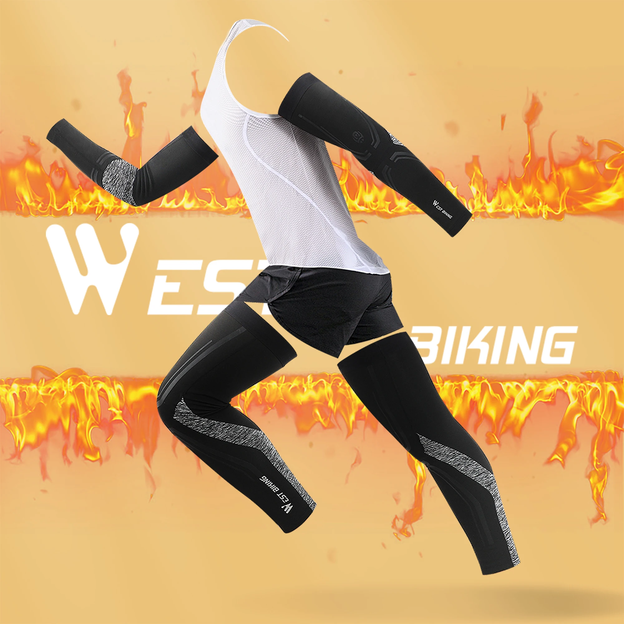 West Biking Sport Compressie Been Mouwen Mannen Vrouwen Mtb Fiets Fiets Beenwarmers Mannen Vrouwen Wielrennen Basketbal Legging