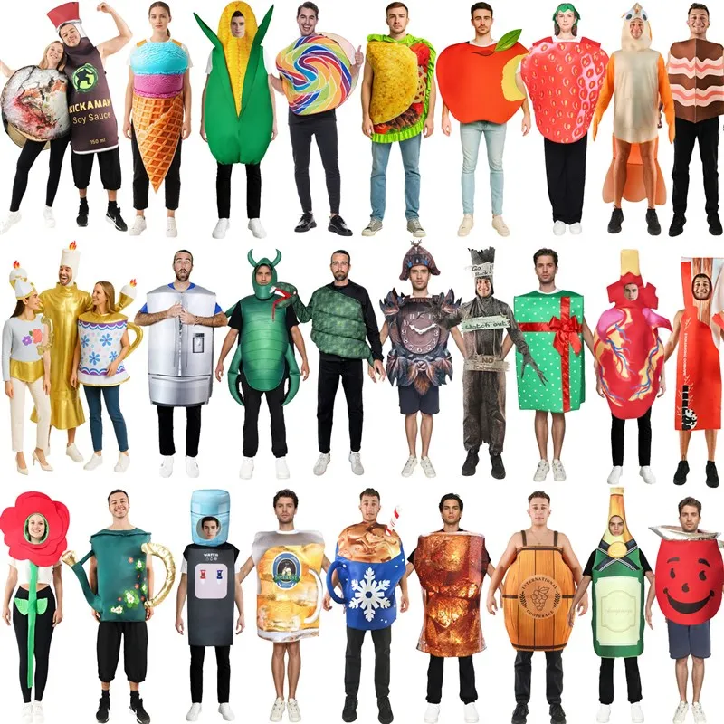 

Halloween Costume Smart Fridge Sushi Soy Sauce Tea Pot Champagne Role Play Outfit Annual Conference Party Costume