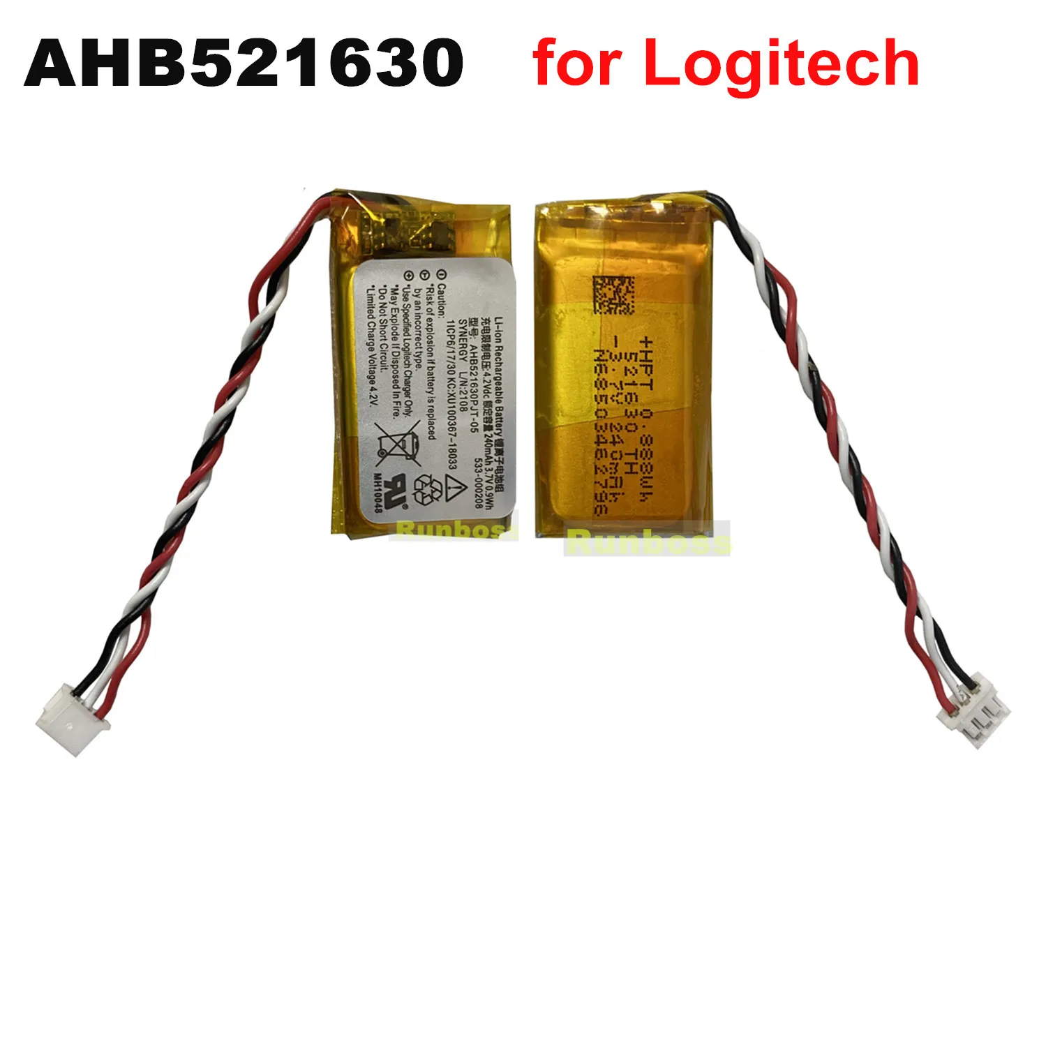 2PCS/Lot Original 533-000211 521630 240mAh Battery For Logitech G502 Lightspeed Hero Wireless Bluetooth Gaming Mouse 533-000151 view 2