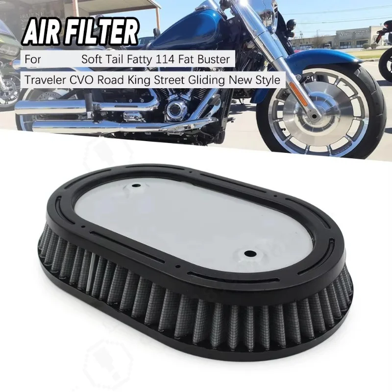 Motorcycle Air Intake Cleaner Air Filter For 114 2017+ Touring Road King Street Glide Fat Bob