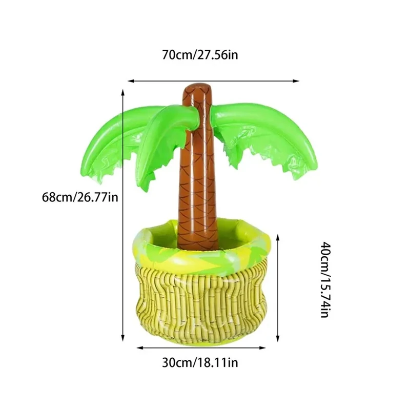 Inflatable Drink Cooler Large Capacity Ice Bucket In Coconut Tree Design Inflatable Cooler For Indoor Outdoor Summer