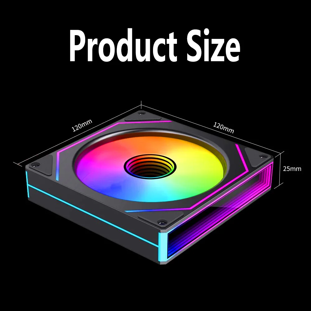 PRISM 7 PRO Computer Case Fan 120mm ARGB 4-Pin PWM Silent Cooling Fan 12V High Airflow 58.36CFM/800-1800RPM view 4