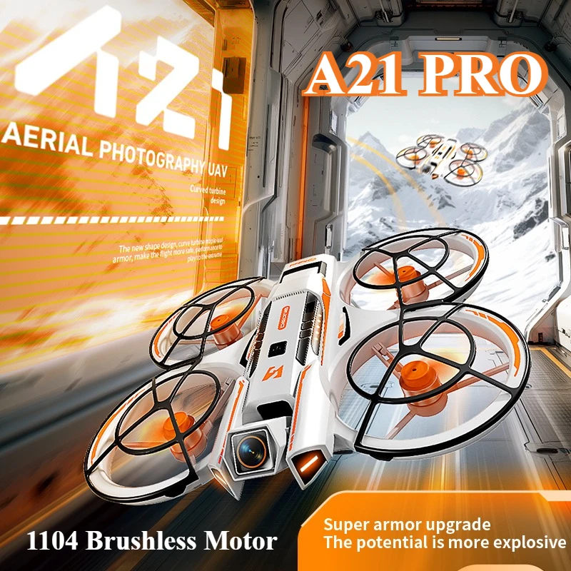 

A21 PRO Aerial Camera 4K Ultra HD Dual Camera 180° ESC Lens Anti-collision Armour 360° Aerobatic Flip 1104 Brushless Motor