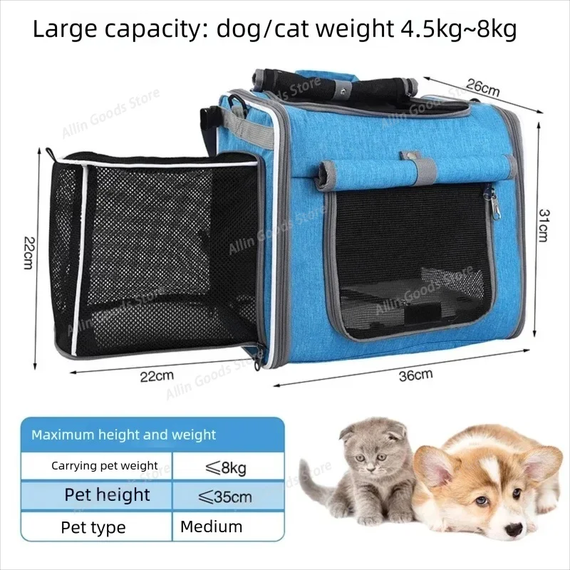 Expandable Foldable Soft Sided Pet Carrier 4 Open Access Backpack Bike Basket For Cats And Dogs Cycling Outdoor Travel