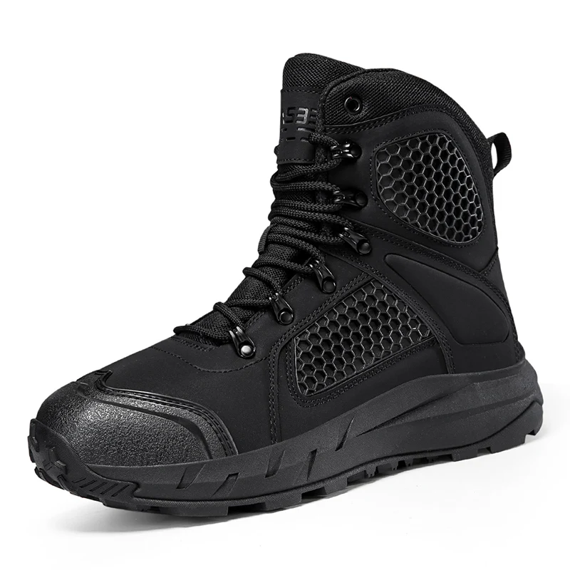 Men's High-Top Tactical Boots, Breathable Combat Training Boots, Large Size Anti-Slip Wear-Resistant Outdoor Hiking Boots - view 5
